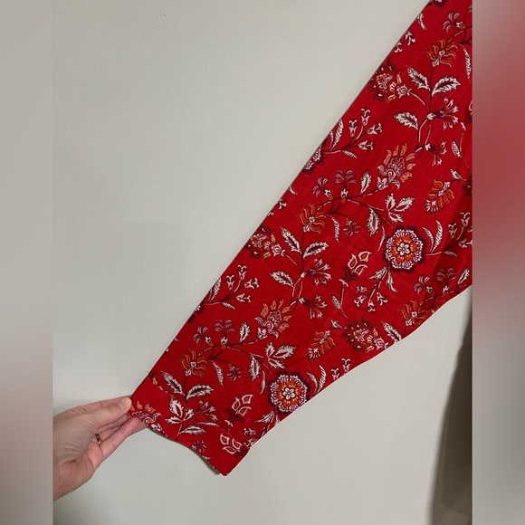 J. Jill One Pocket Shirred Back Button Down Long Sleeve Shirt Size 4X NWT Boho - Picture 5 of 12